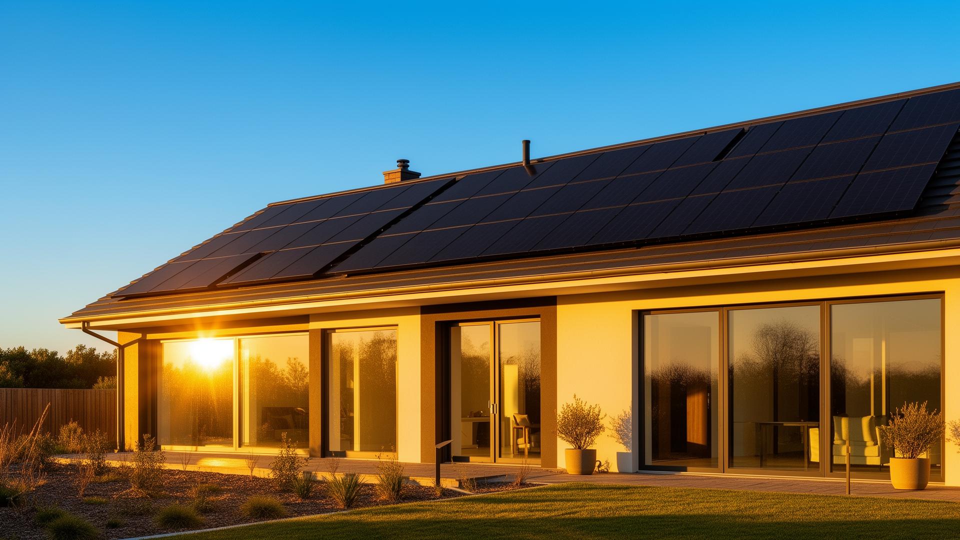 Rodinný dům s fotovoltaickými panely na střeše